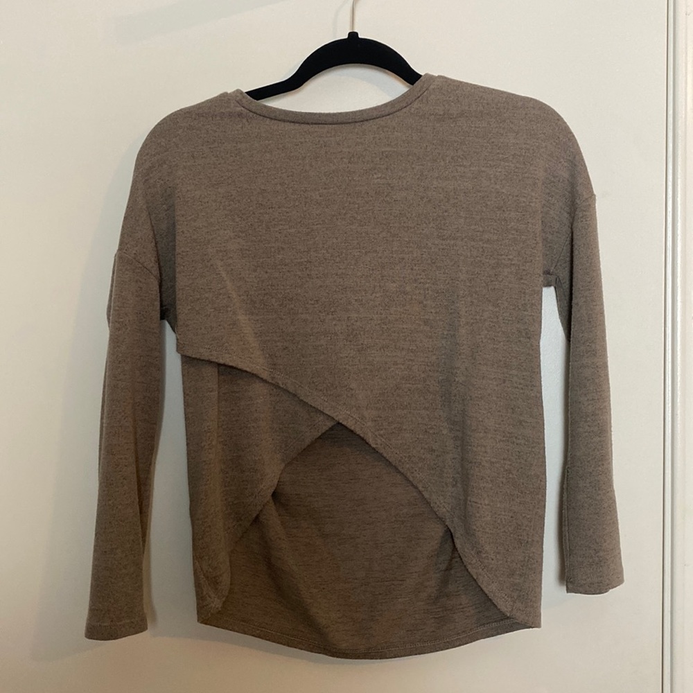 2 - gray and brown cut out sweater